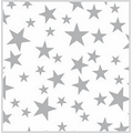 SILVER STARS ON WHITE Sheet Tissue Paper